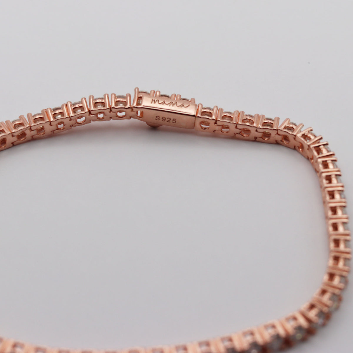 Rose gold moissanite tennis bracelet 